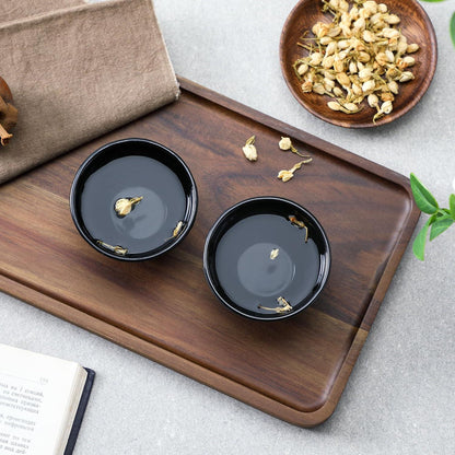 Velaze Gusseisen Teetassen Set - Japanisches Design, Emaille-Innenbeschichtung, 120ml, Ø 8cm