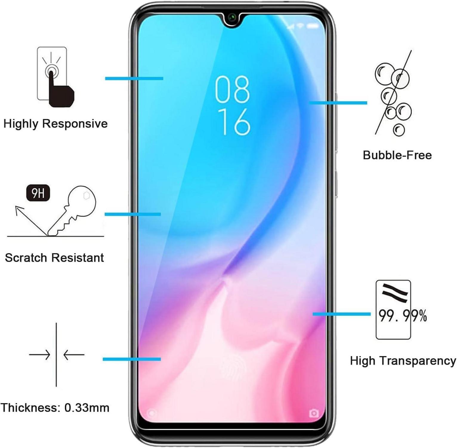 Panzer Schutz Glas Xiaomi Mi A3 3 Stk. 9H Härte Ultra-klar