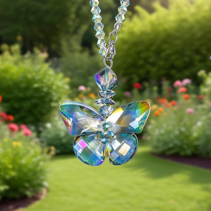 Kristall Schmetterling Auto Spiegel Charm Hängeornament Regenbogen