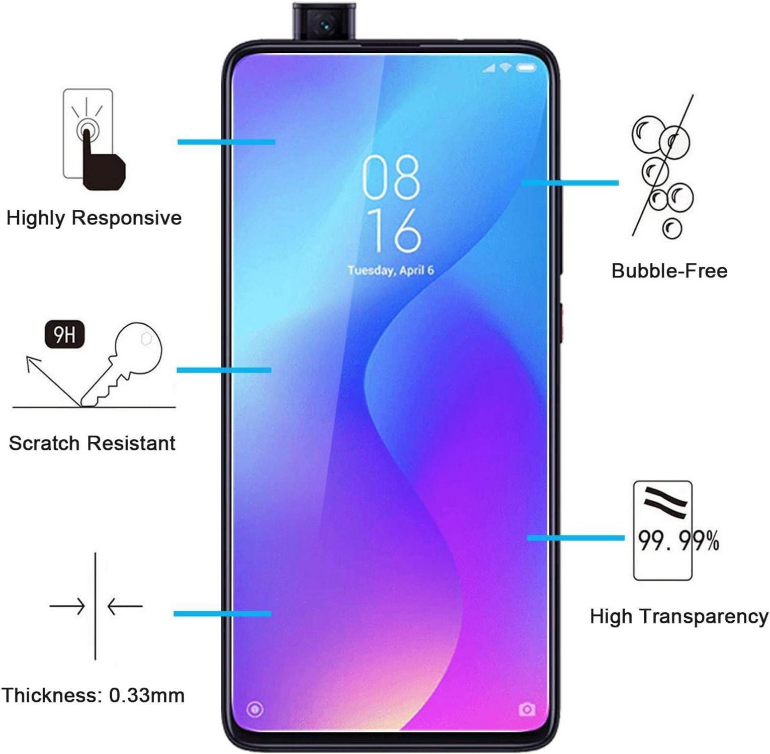 Panzer Schutz Glas für Xiaomi Mi 9T Pro 3 Stück 9H Härte