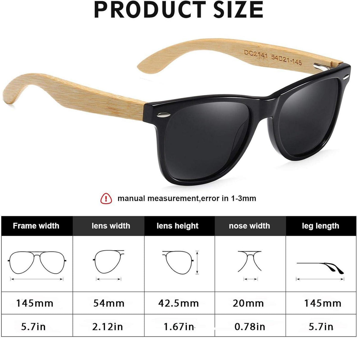 DUCO Polarisierte Sonnenbrille Herren Damen UV-Schutz