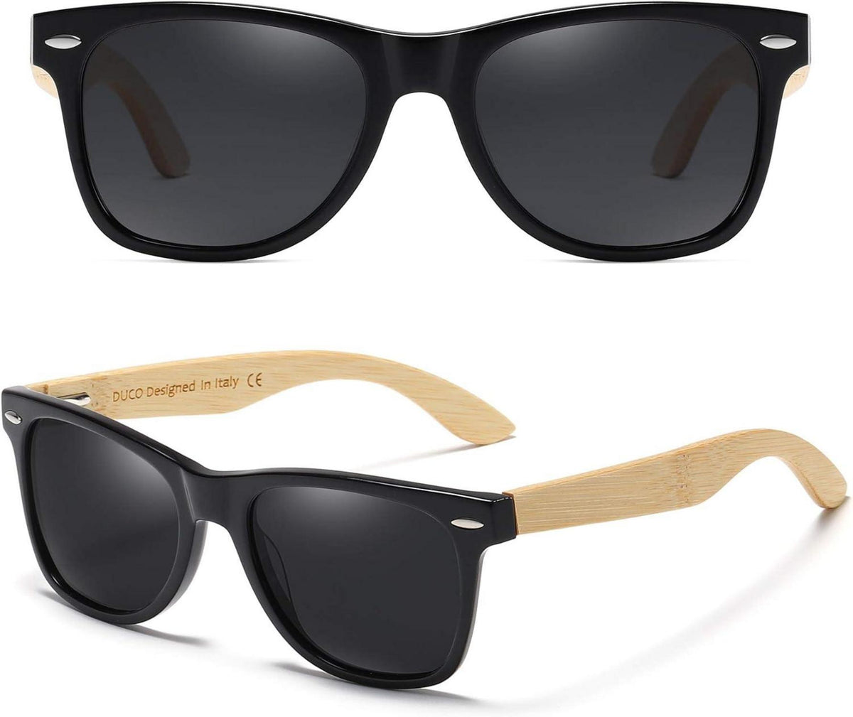 Polarisierte Sonnenbrille UV-Schutz Walnuss Holzrahmen Designerbrille