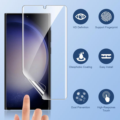 Samsung Galaxy S23 Ultra Schutzfolie 3 Stück 4D Fingerabdruck-HD KlarTransparent