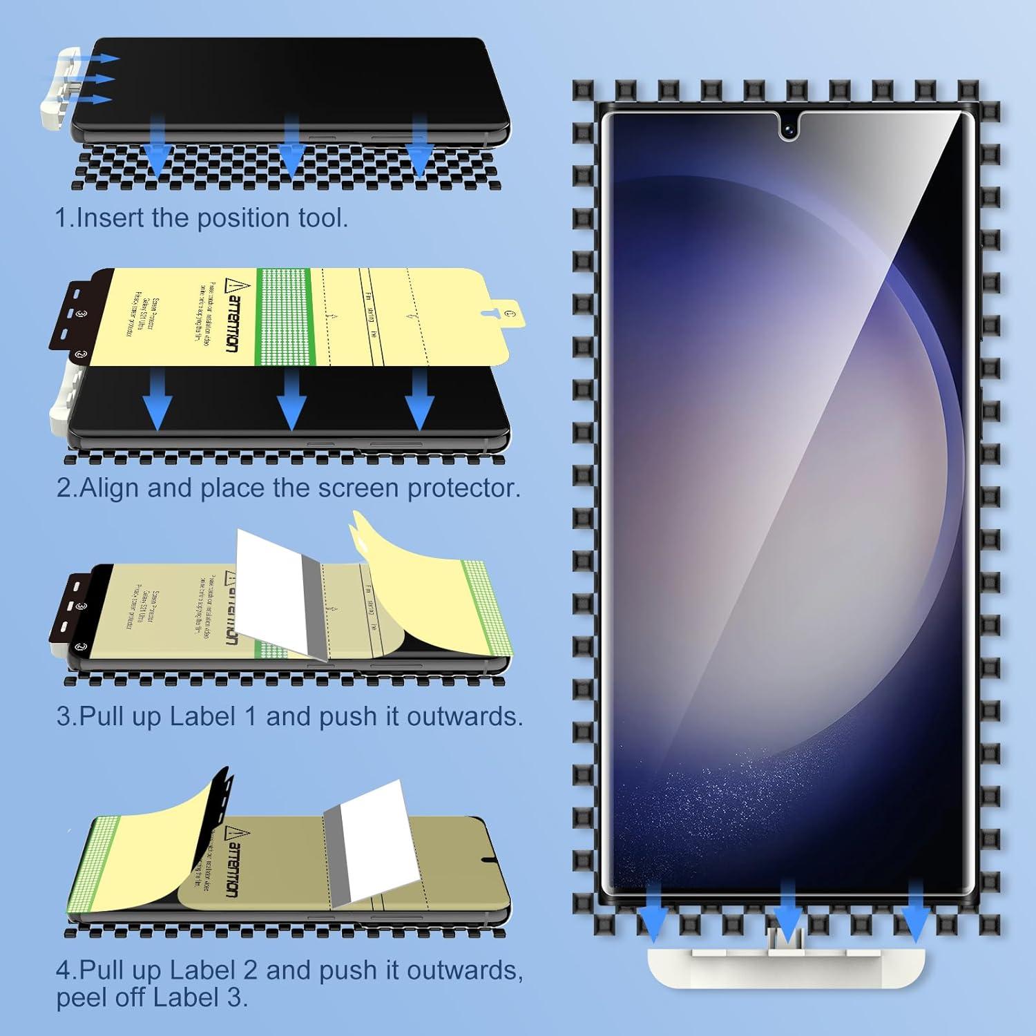 Panzerfolie Samsung Galaxy S23 Ultra TPU Schutzfolie 3 Stück Displayfolie KLAR