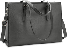 Große Schwarz Damen Handtasche 15.6 Zoll PU-Leder Business Shopper