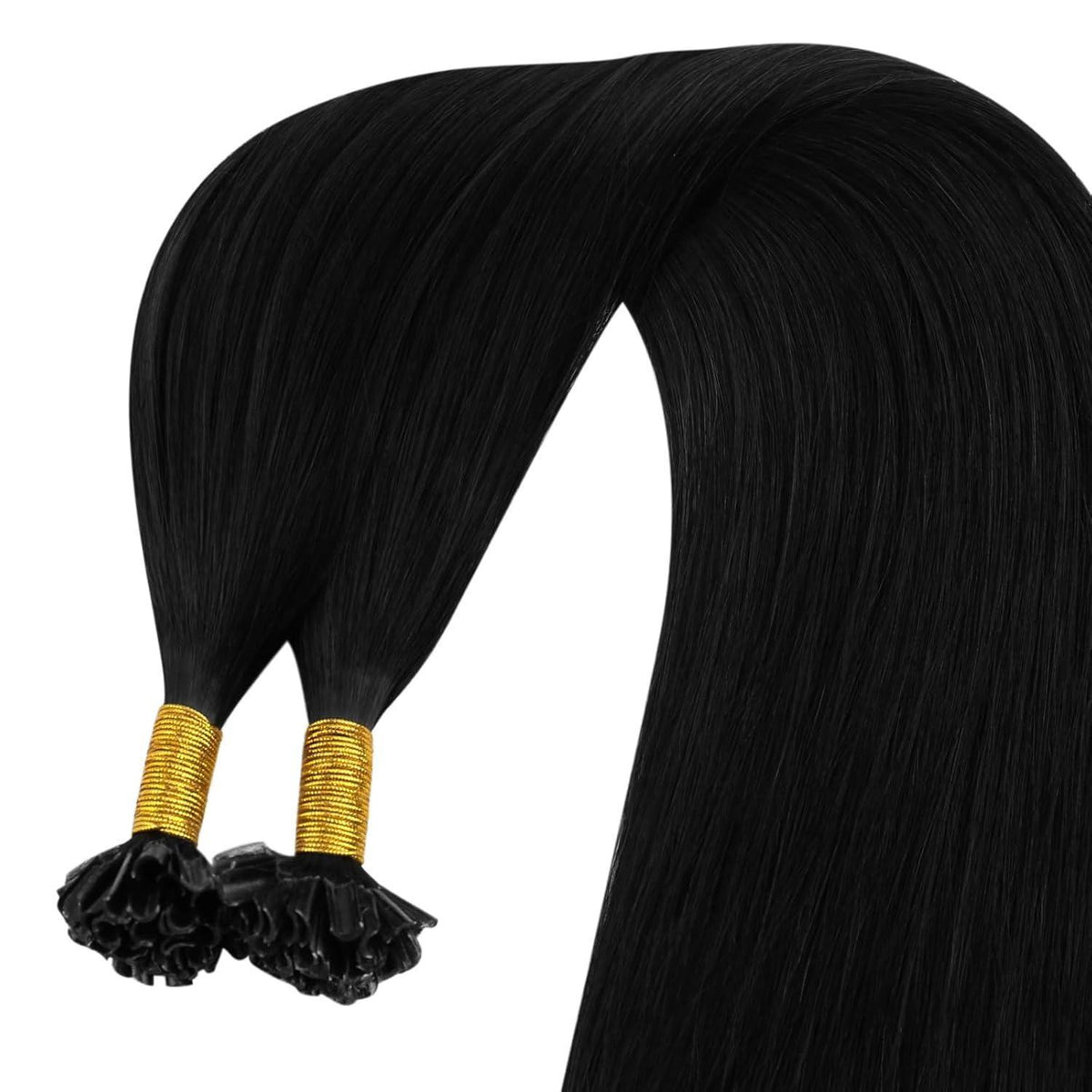Echthaar U-Tip Extensions Schwarz 40cm - 50g