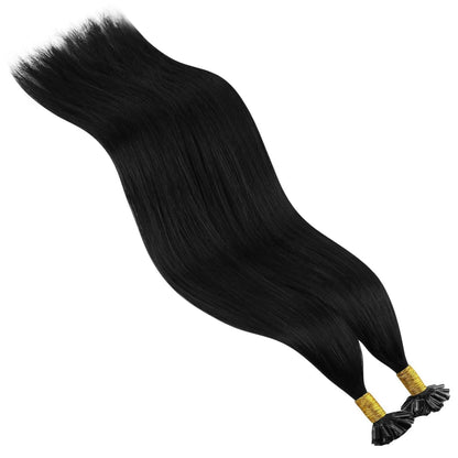 Echthaar U-Tip Extensions Schwarz 40cm - 50g