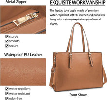 Große Schwarze Damen Handtasche Leder 15.6 Zoll Laptop