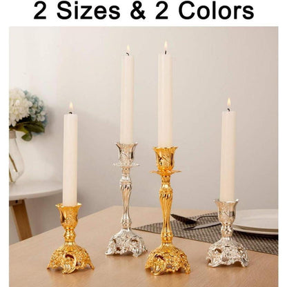 2er Set Kerzenständer Kerzenhalter Vintage Gold für Hochzeit