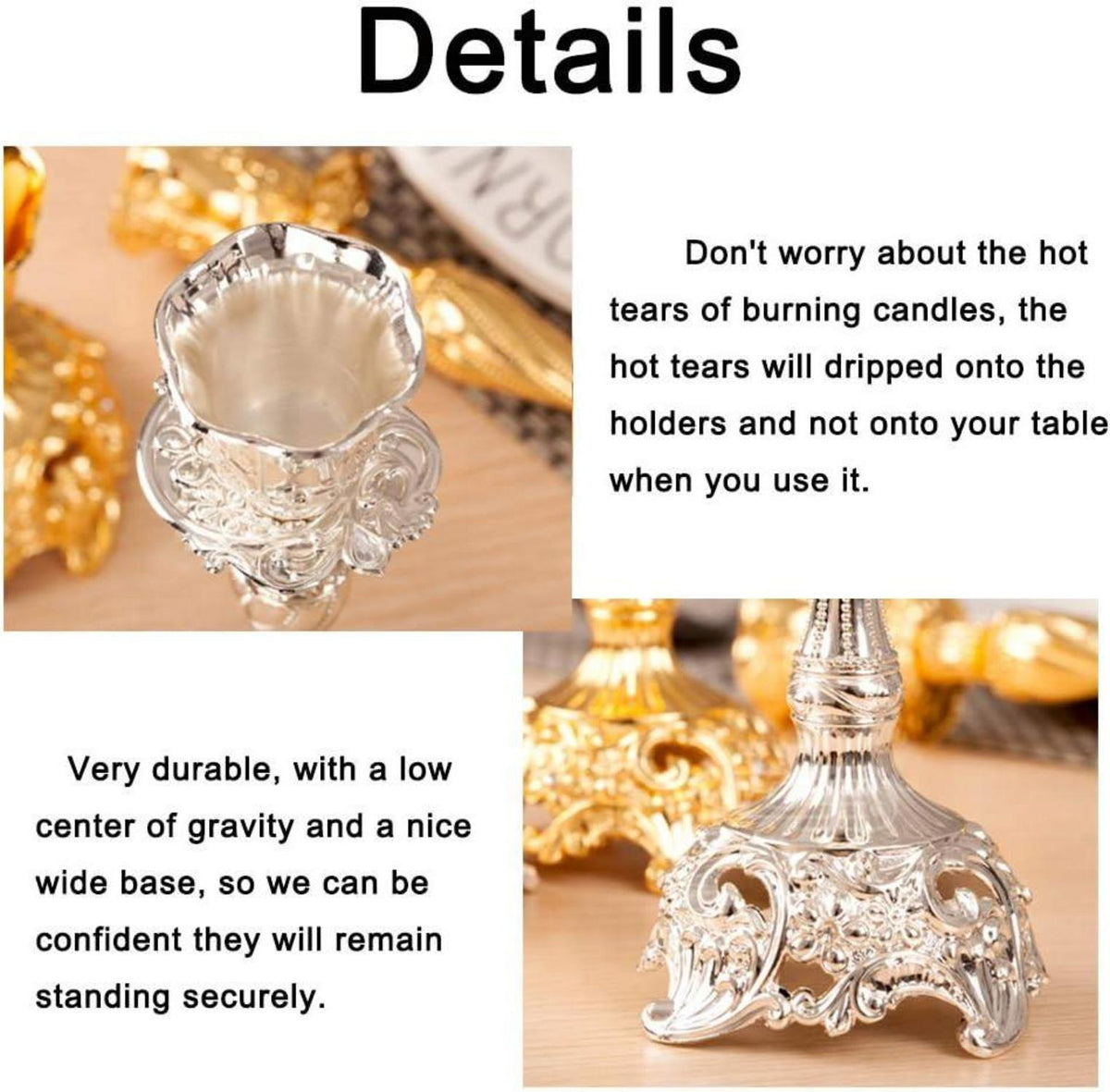 Kerzenständer Kerzenhalter 2er Set Silber Schabbat Hochzeit
