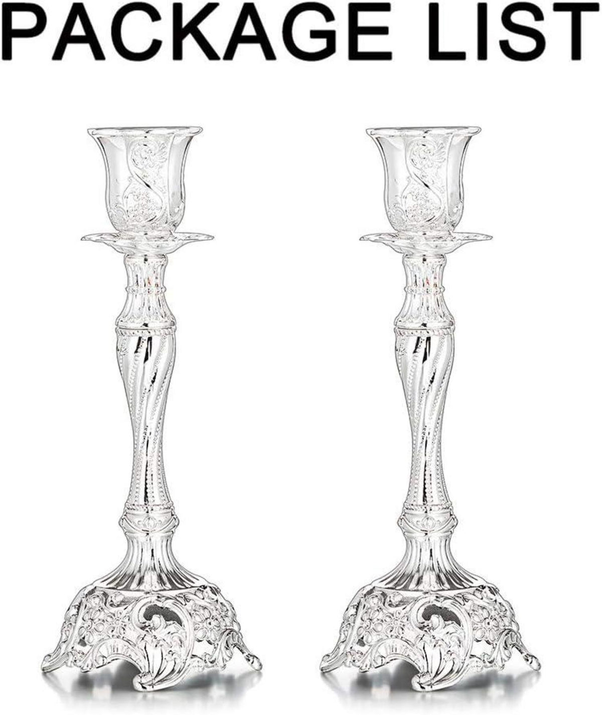 Kerzenständer Kerzenhalter 2er Set Silber Schabbat Hochzeit