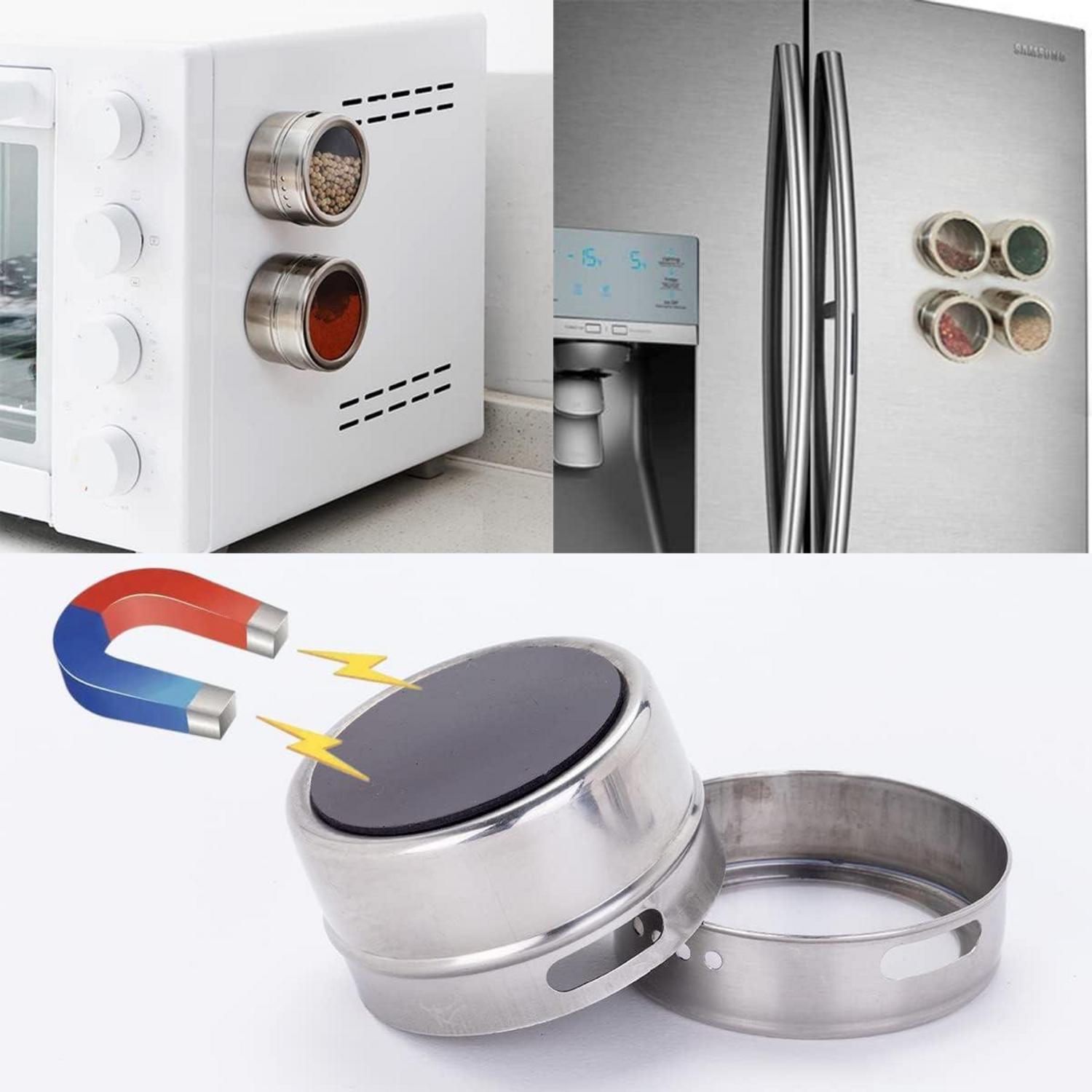 Gewürzdosen Set Edelstahl Glas Magnetisch Spice Jars
