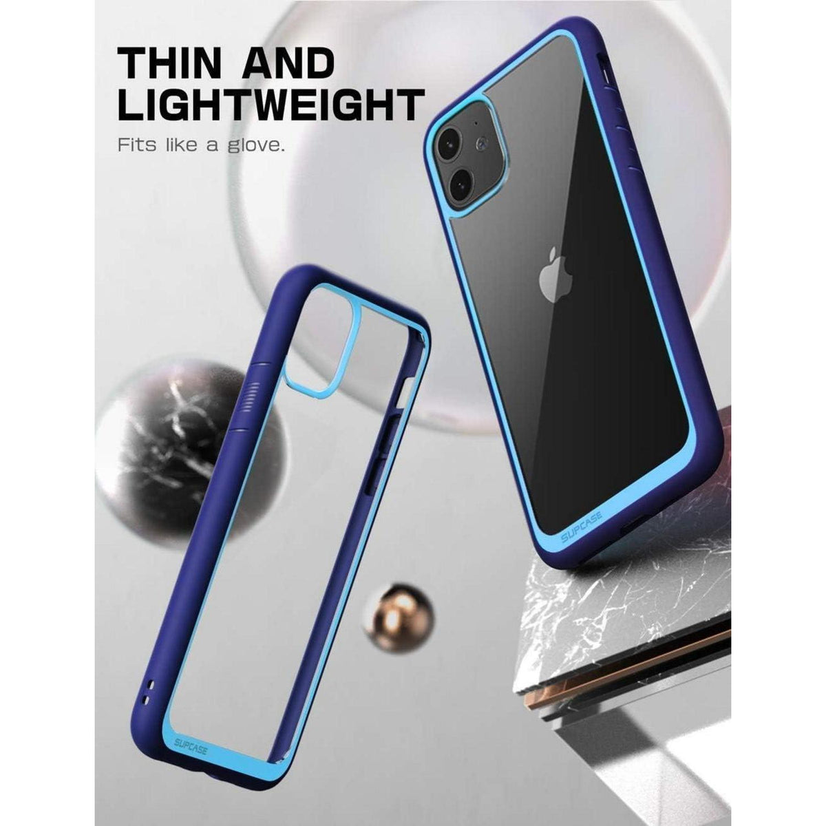iPhone 11 Hülle Transparent Slim Case Blau 6.1 Zoll