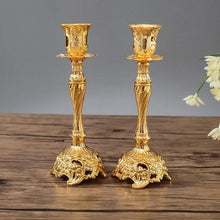 2er Set Goldene Kerzenständer für Schabbatkerzen - Metall