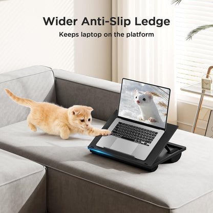 Höhenverstellbarer Laptop-Tisch mit Kissen für 15,6" Geräte