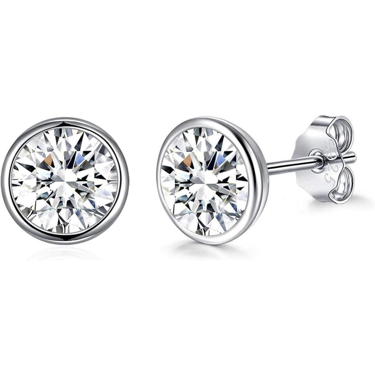 Silber Ohrstecker 925 mit Kristall – Blau, Grün, Rosa & mehr