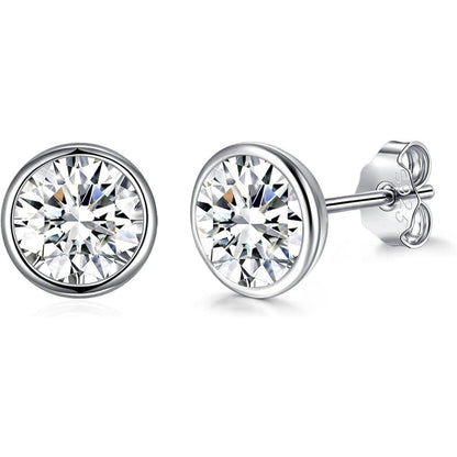 Silber Ohrstecker 925 mit Kristall – Blau, Grün, Rosa & mehr