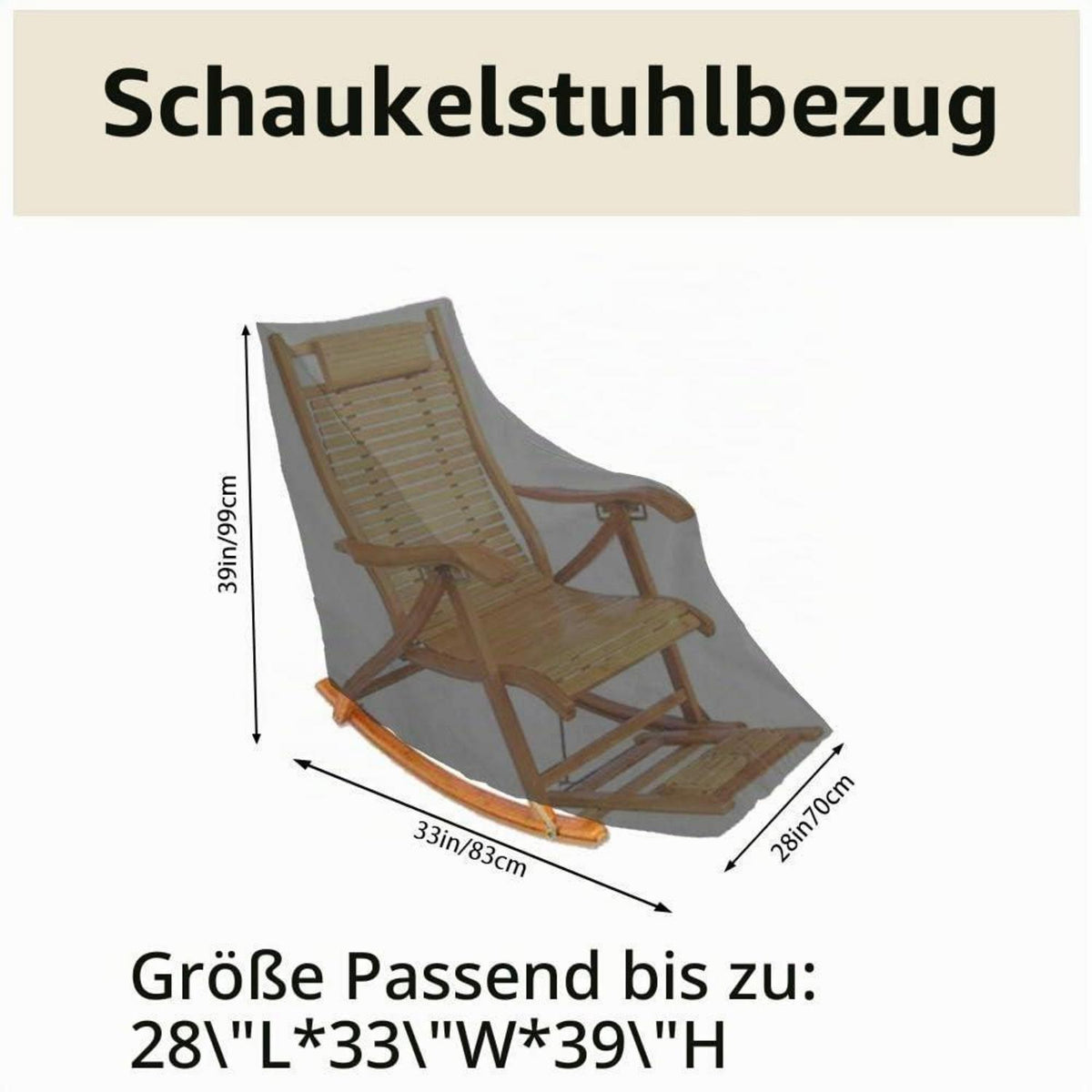 Schaukelstuhl Abdeckung wasserdicht Oxford-Gewebe strapazierfähig schwarz