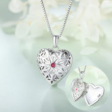 Foto Medaillon Kette 925 Silber personalisiert Herz Rubin