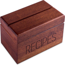Rezeptbox Holz mit Rezeptkarten und Trennkarten - Aufbewahrung für 240