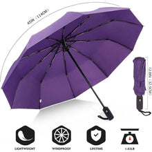 ZOMAKE Regenschirm Taschenschirm Sturmfest UV Schutz Violett