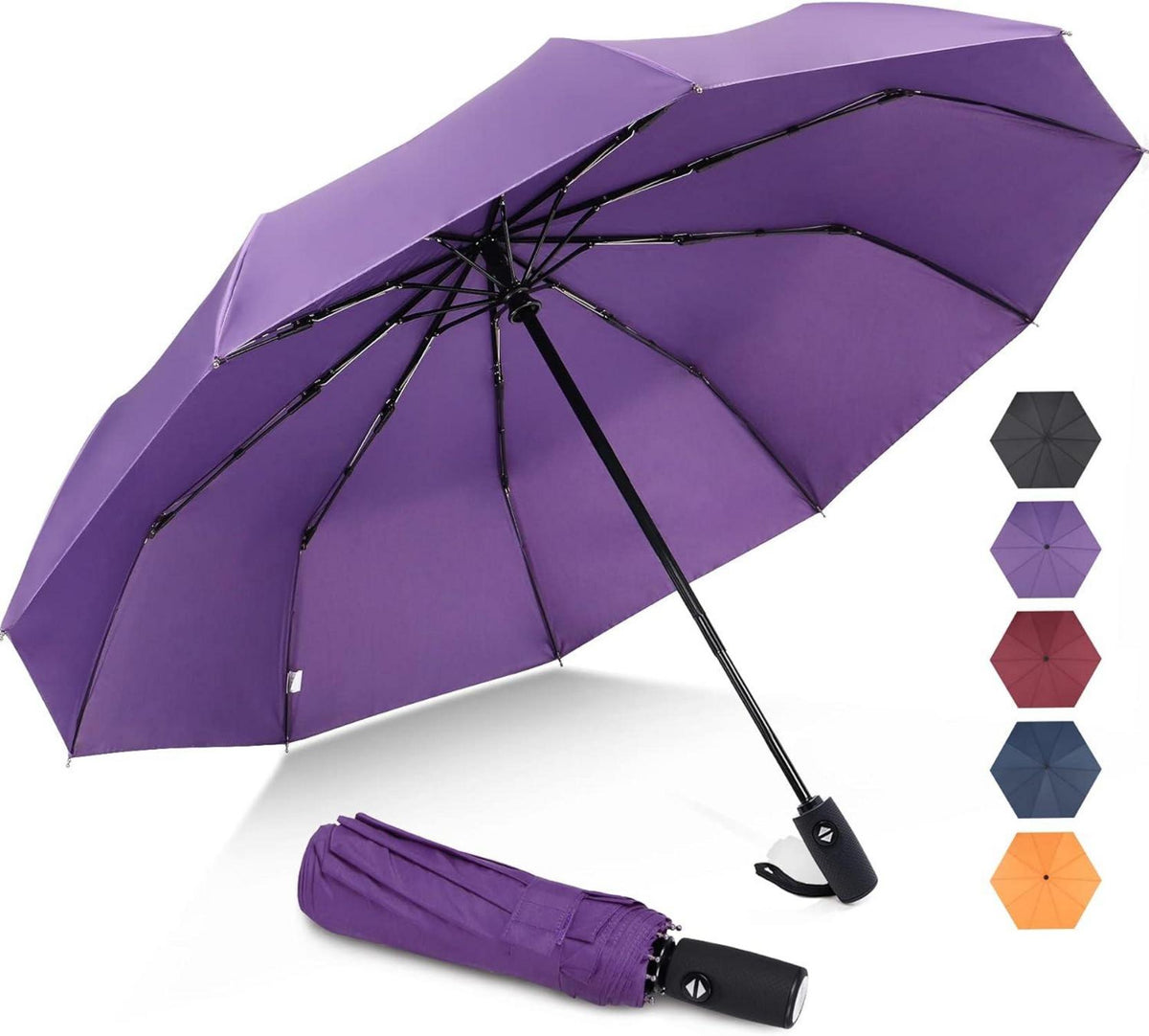 ZOMAKE Regenschirm Taschenschirm Sturmfest Auf-Zu-Automatik UV Schutz