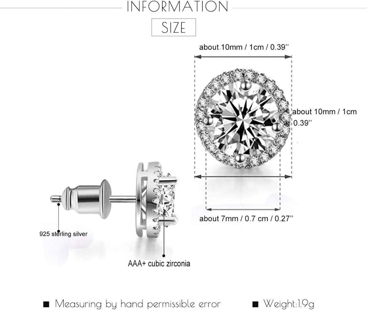 Cubic Zirconia Damenohrringe Silber Ohrstecker Design