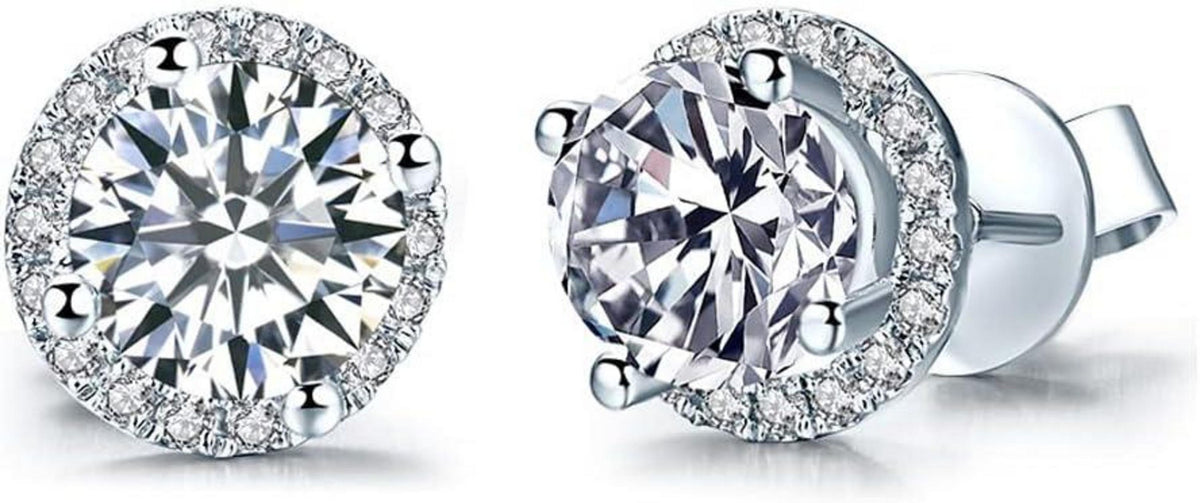 Damen Ohrstecker Silber Cubic Zirconia Ohrringe