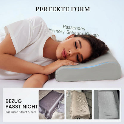 Seiden Kissenbezug für Kontur Kissen – Grau 50x30x10/7 cm