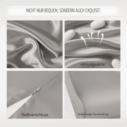 Seiden Kissenbezug für Kontur Kissen – Grau 50x30x10/7 cm
