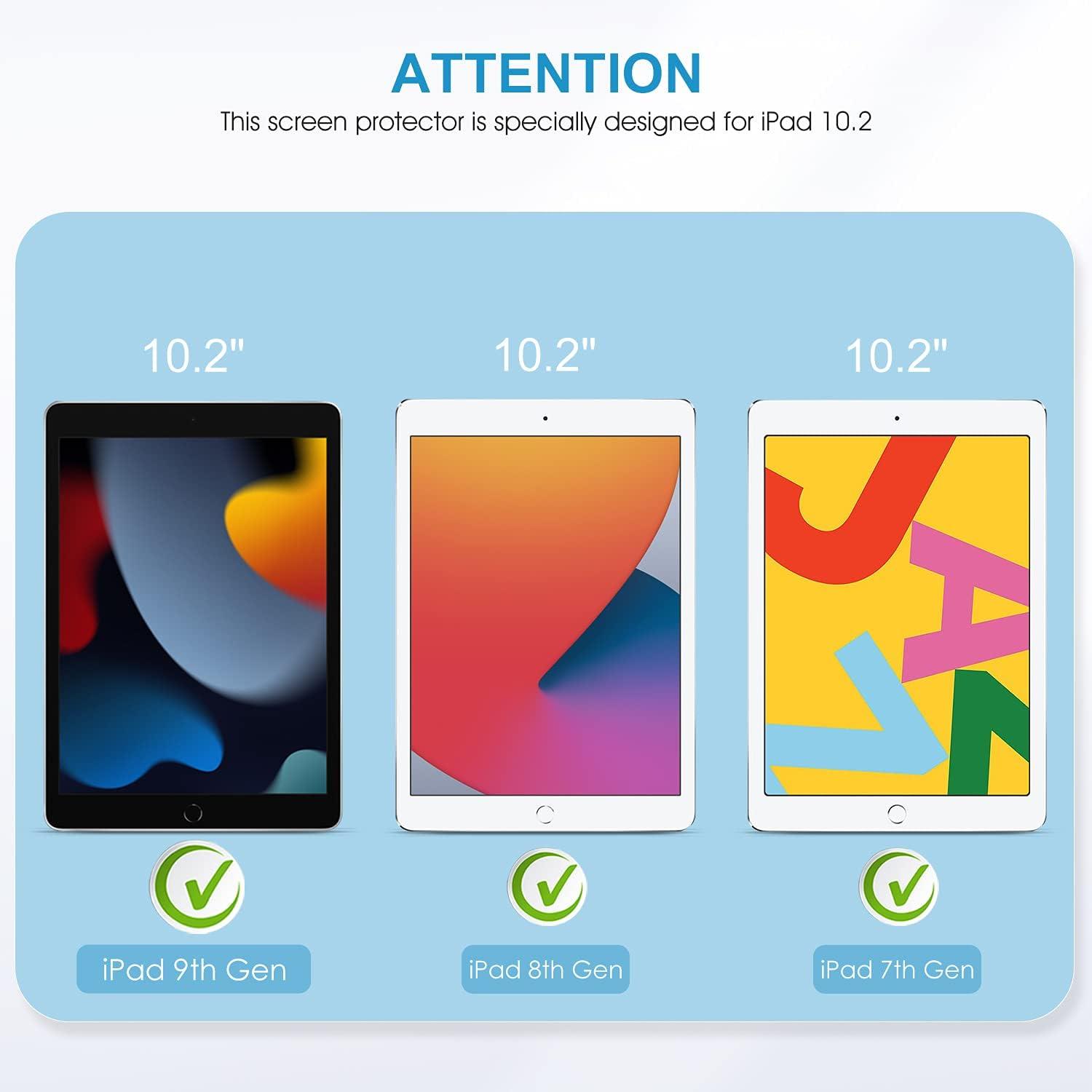 iPad 9. Generation Schutzfolie 3er Set 10,2 Zoll 9H-Härte Glas