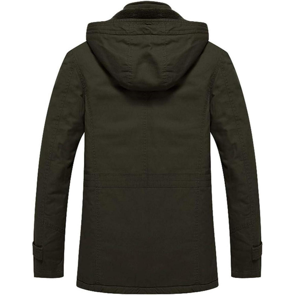 Herren Winterjacke Fleecegefüttert Cargojacke Armeegrün Outdoor