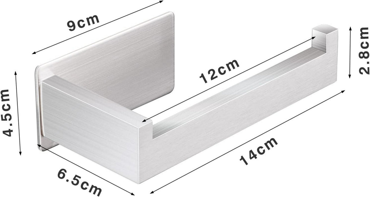 Toilettenpapierhalter ohne Bohren - Selbstklebend Edelstahl 14cm