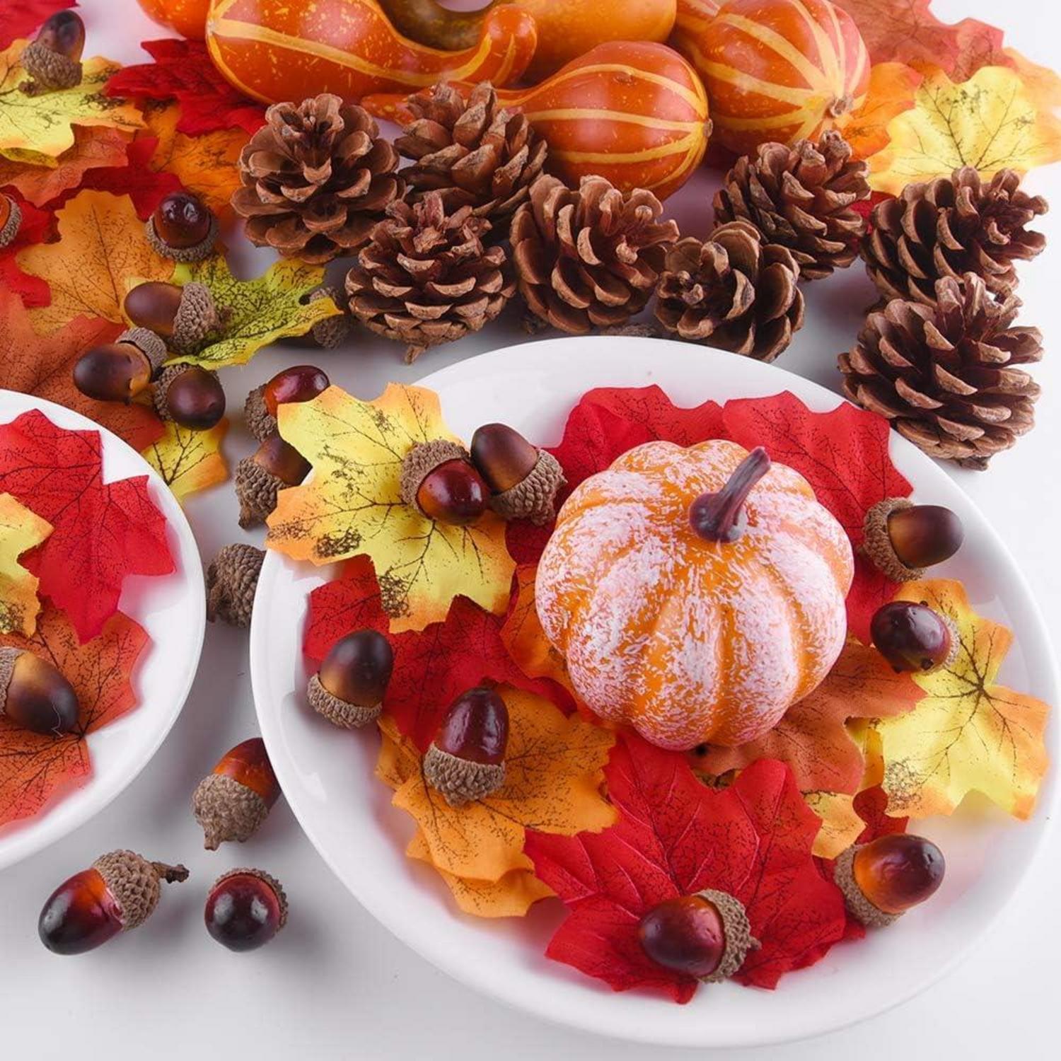 Herbst Dekoration Kit Kürbisse Tannenzapfen Eicheln für Party