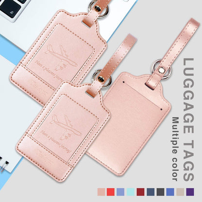 Teskyer Kofferanhänger 3er Set PU Leder Roségold Schutz der