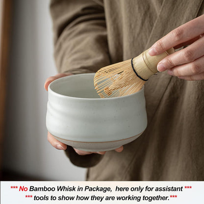 Japanische Elfenbeinweiße Matcha-Schale 18oz TEANAGOO MB-1 Chawan Matcha-Teeschale Keramikschale