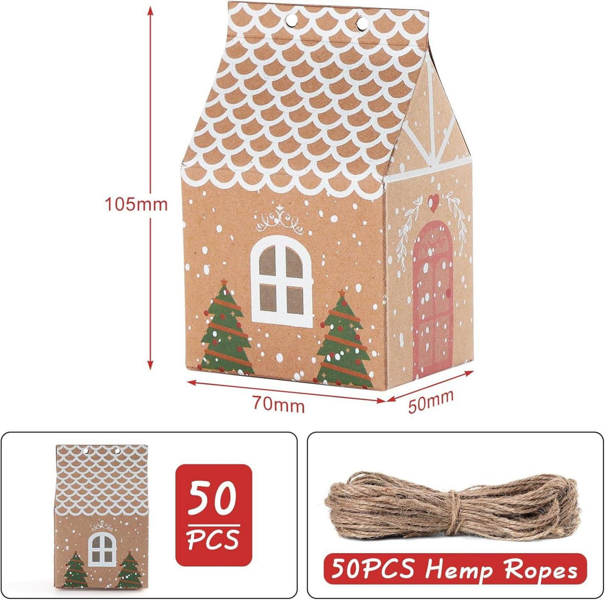 Weihnachten Party Geschenkboxen Kraftpapier TsunNee 50 Stück