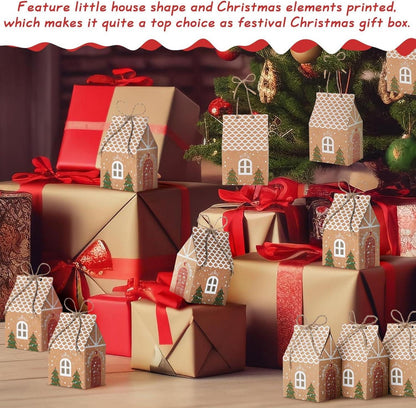 Weihnachten Party Geschenkboxen Kraftpapier Süßigkeitsboxen 50er Pack