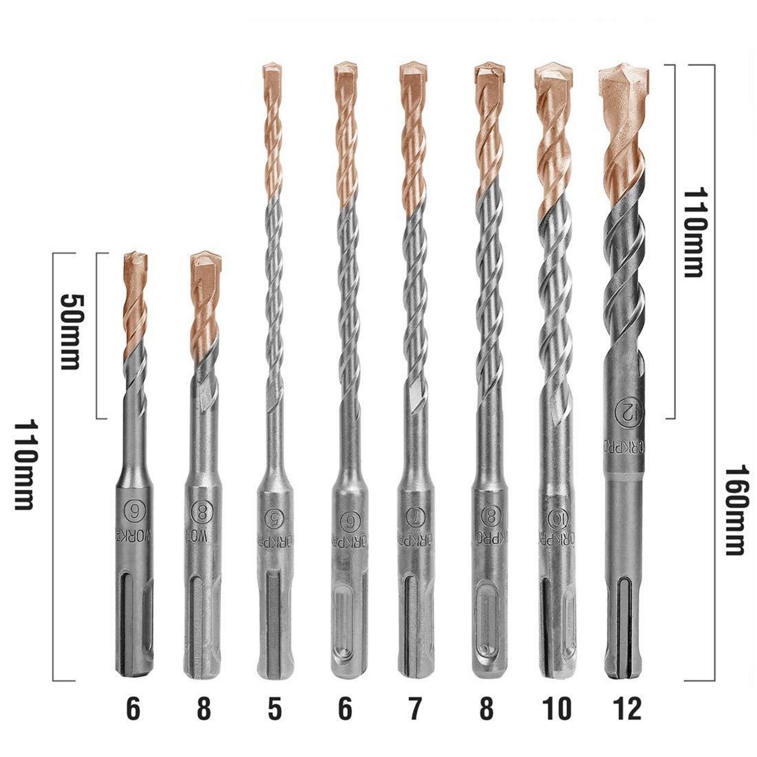 8-teiliges SDS Plus Bohrer Set Steinbohrer Betonbohrer