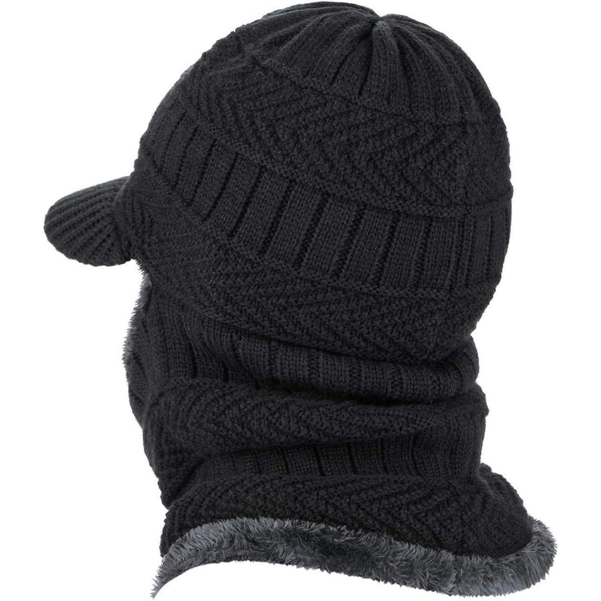 Sturmhaube mit Halswärmer – Winddichte Ski-Gesichtsmaske Schwarz