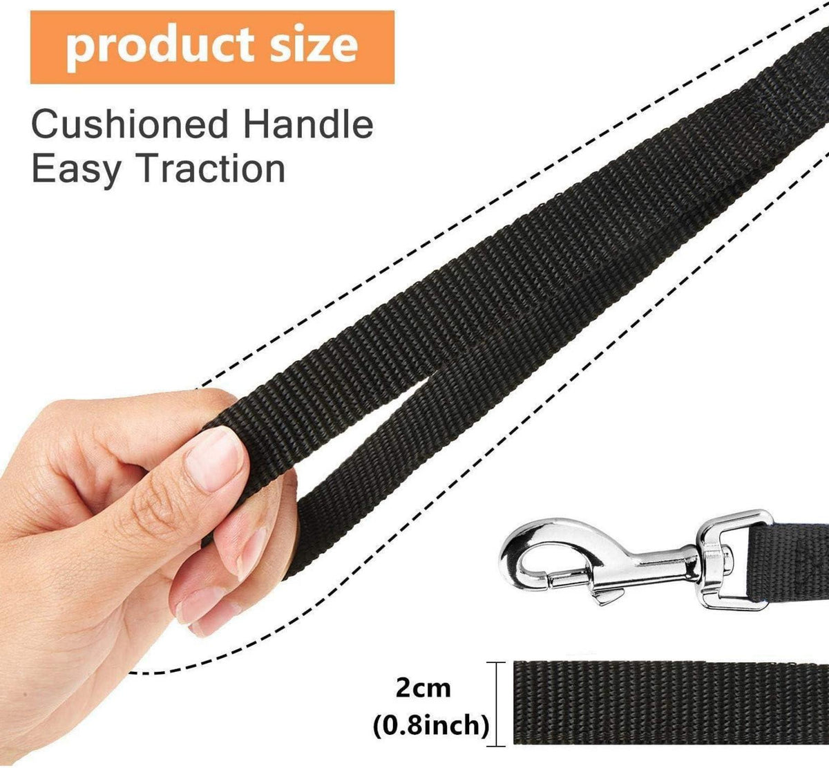 HAPPY HACHI Schleppleine für Hunde Nylon 5m Schwarz