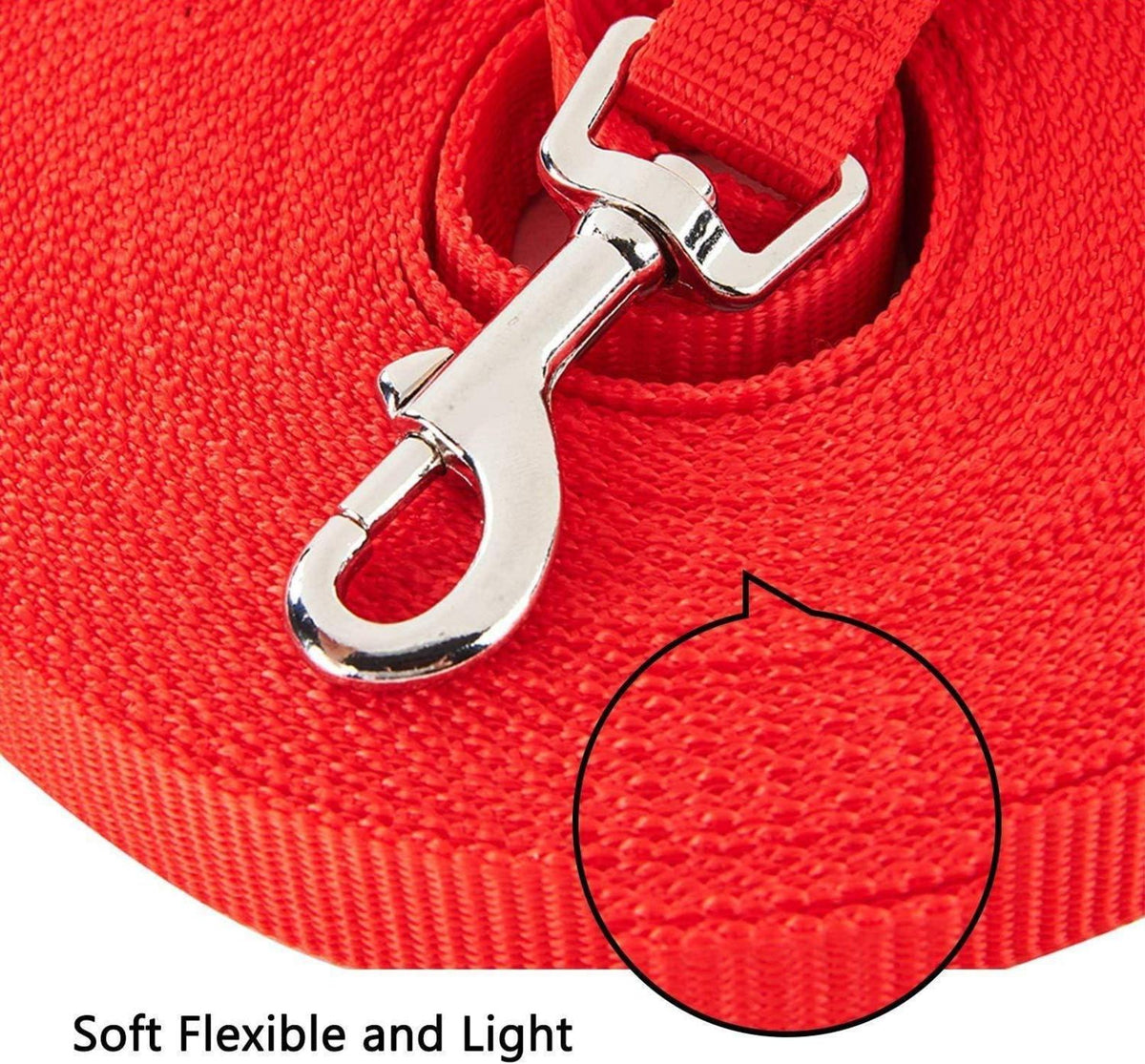 Schleppleine für Hunde Nylon Training Leine D-Karabiner Griffpolster