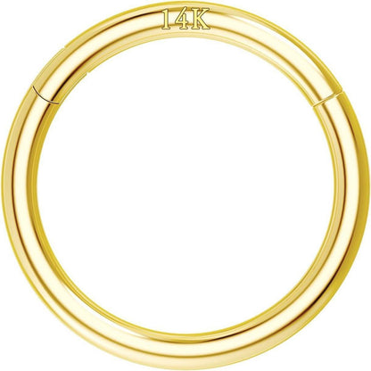 14K Gold Scharnier Clicker Ring für Lippe, Nase, Helix, Septum