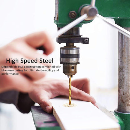 99-teiliges HSS-Bohrerset mit TiN-Beschichtung (1-10mm) für Metall & Holz