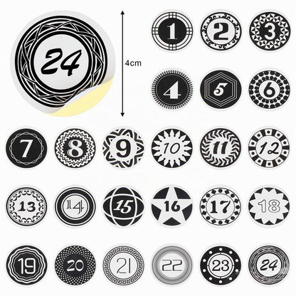 Adventskalender Stoffbeutel Set mit Zahlenaufkleber & Jutebeutel