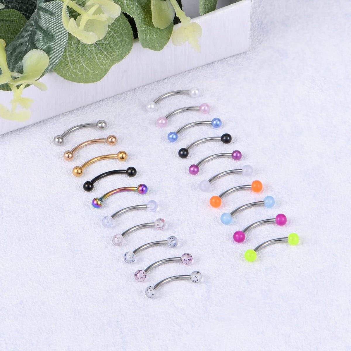 Augenbrauenpiercings 16G Chirurgenstahl 20Stk Curved Barbell