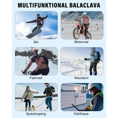 Sturmhaube Balaclava | Winterhaube für Ski, Fahrrad & Motorrad, Schwarz