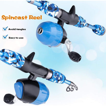 Kinder Angelset Teleskopische Angelrute mit Rolle und