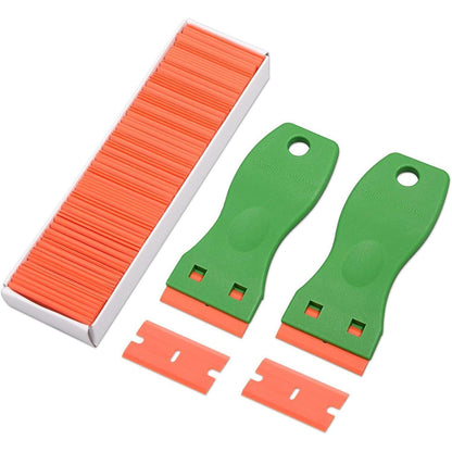 Kunststoffschaber Set mit 100 Klingen für Aufkleber & Klebereste