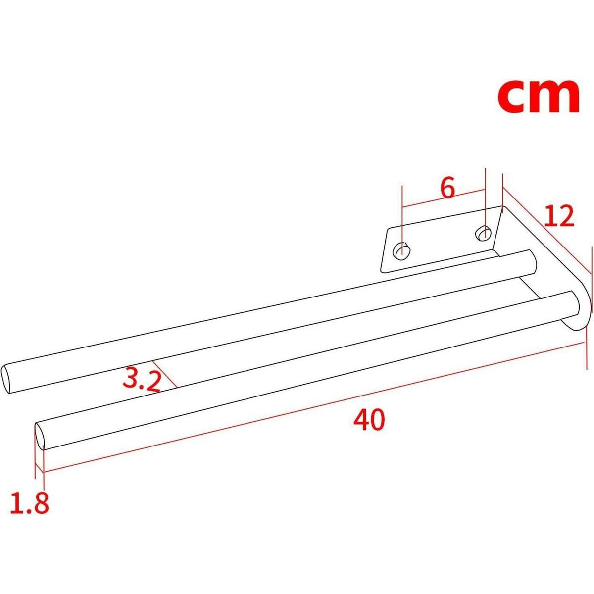 Edelstahl Handtuchhalter Zweiarmig 40 cm Wandmontage Silber